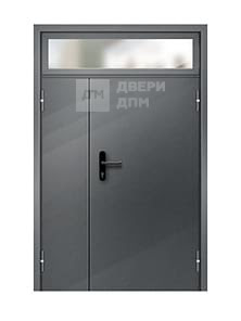 Полуторная глухая противопожарная дверь ДПМ-02 EI-45 с фрамугой